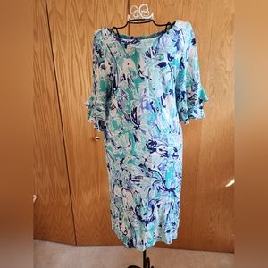 Lilly Pulitzer Lula Elephant Ruffle sleeve Dress